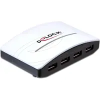 DeLOCK USB 3.0 externer HUB 4 Port, 5000 Mbit/s, Schwarz, Weiß, 5 V, 4 A, Windows 2000/XP/XP-64/Vista/Vista-64/7/7-64, Linux ex 2.6.31, Mac ex 10.5, USB 3.2 Gen 1 (3.1 Gen 1)