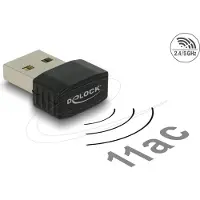 DeLOCK USB 2.0 Dual Band WLAN ac/a/b/g/n Nano Stick - Netzwerkadapter - USB 2.0 - Wi-Fi 5 - Schwarz