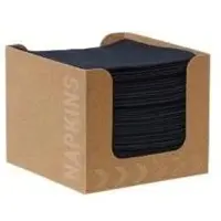 Duni Serviet Bio Dunisoft 20x20cm i Pap-dispenser Lille Sort,24 pk x 50 stk/krt