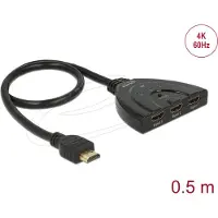 DeLOCK 18600, HDMI, Kunststoff, Schwarz, 18 Gbit/s, 600 MHz, 3840 x 2160 Pixel