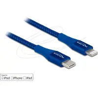 DeLOCK Daten- und Ladekabel USB Type-C zu Lightning für iPhone, iPad und iPod blau 2 m MFi, 2 m, Lightning, USB A, Männlich, Männlich, Blau