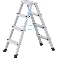 Zarges genietete Stehleiter eloxiert XLstep B 2x4 Stufen