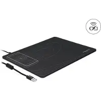 DeLOCK - Mauspad - mit induktives Qi-Ladegerät - 5 / 9 V - Schwarz
