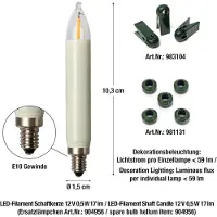 Hellum Lichterkette Weihnachtsbaum LED Filament, außen 20 teilig, Germany, Schaftkerzen 845556