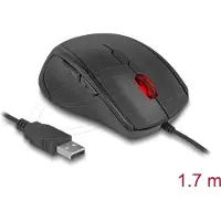 DeLOCK 12548, Linkshändig, Optisch, USB Typ-A, 2400 DPI, Schwarz