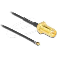 DeLOCK Antennenkabel RP-SMA Buchse zum Einbau zu MHF 4L LK Stecker 1.37 20 cm Gewindelänge 10 mm