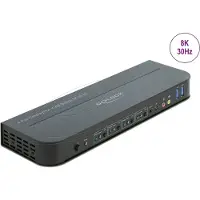 DeLOCK DisplayPort 1.4 KVM Switch 8K 30 Hz with USB 3.0 and Audio - KVM-/Audio-/USB-Switch - 4 x KVM/Audio/USB - 1 lokaler Benutzer - Desktop