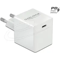 DeLOCK USB GaN Ladegerät 1 x USB Type-C PD 3.0 kompakt mit 40 W, Drinnen, AC, Weiß