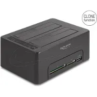 DeLOCK - HDD / SSD Dockingstation Schächte: 2 - 2,5" / 3,5" gemeinsam genutzt (6,4 cm/8,9 cm gemeinsam genutzt) - SATA 6Gb/s - USB 3.2 (Gen 1) - Schwarz