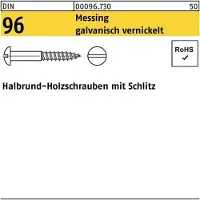 Hörger & Geßler Holzschraube DIN 96 Halbrundkopf Schlitz 4 x 16 Messing galvanisch vernickelt