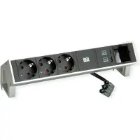 Bachmann DESK2 3xCEE7/3 1x CM USB Charger A/C 22W, 0,2m GST18 INOX
