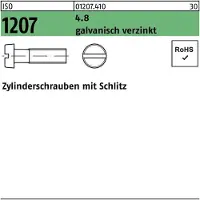 Reyher Zylinderschraube ISO 1207 m.Schlitz M 5 x 100 4.8 galvanisch verzinkt