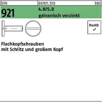 F. REYHER Nchfg. GmbH & Co. KG Flachkopfschraube DIN 921 m.Schlitz M 6 x 12 4.8/5.8 galvanisch verzinkt