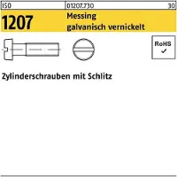 F. REYHER Nchfg. GmbH & Co. KG Zylinderschraube ISO 1207 m.Schlitz M 4 x 40 Messing galvanisch vernickelt