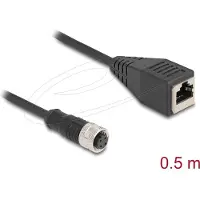 DeLOCK M12 Adapterkabel D-kodiert 4 Pin Buchse zu RJ45 Buchs