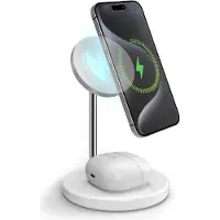 SBS Kabellose Qi2 2x1-Ladestation für iPhone 16/15/14/13/12, Android-Smartphones und kabellose Ohrhörer