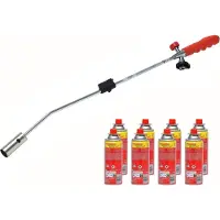 Rothenberger Unkrautbrenner Unkrautvernichter inkl 8 Butangaskartuschen je 220g