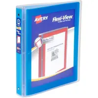Avery Flexi-View 3-Ring Ordner, 1 Zoll Ringe, 1 blauer Ordner (17607)