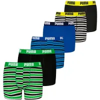 Puma Jungen Boxer Shorts, 6er Pack - Everyday Striped Boxers ECOM 6P, Cotton Stretch, Streifen