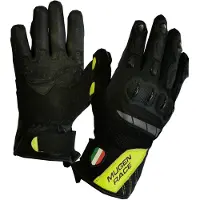MUGENRACE Mia Kurz Schwarz Neon Gelbe Handschuhe Größe S