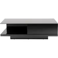 SalesFever Couchtisch rechteckig | mit Schublade | MDF-Holz | B 120 x T 60 x H 36 cm | schwarz