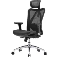 Sihoo Profi Bürostuhl M57-M015 Ergonomischer Schreibtischstuhl mit Armlehnen (höhenverstellbar) Netzstoff Schwarz Drehstuhl für Büro, Zuhause