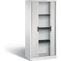 C+P Rollladenschrank Omnispace, 4 OH, abschließbar, B 800 x T 420 x H 1660 mm, Stahl/Kunststoff, lichtgrau