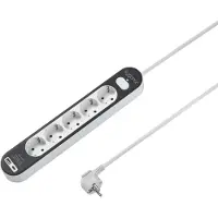 Sygonix SY-4755368 Steckdosenleiste mit Schalter Weiß, Grau Schutzkontakt 1 St.