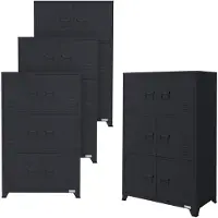 ECD-Germany 4Er Set Aktenschrank 75x40x120 cm Anthrazit Freistehender