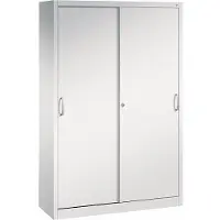 C+P ACURADO Schiebetürenschrank, 4 Fachböden, HxBxT 1950x1200x400 mm, lichtgrau