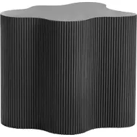 Beliani Beistelltisch Schwarz MDF Unregelmäßiges geriffeltes Design Basis 40 x 50 cm Modernes Design Wohnzimmer