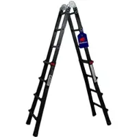 Proregal Alu 3-In-1 Mehrzweckleiter APOLLO 4 Meter 4x4 Sprossen Traglast 150kg Aluminium Schwarz