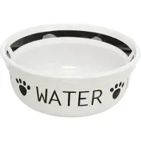 Trixie Drinkbak Hond Water Keramiek Wit / Zwart - 2,6 Ltr 25 Cm
