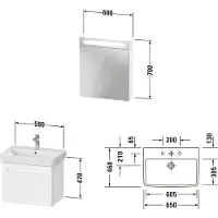 Duravit Badmöbel-Set No.1 BxHxT 65 x 200 x 45 cm Frontfarbe weiß mit Waschtisch weiß und Waschtischunterschrank Türansch