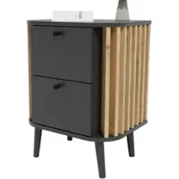 Inn.Furn Nachttisch grau, Eiche Artisan 45 cm, Nachtkommode Boxspringbett geeignet | Gr.: onesize