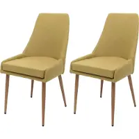 MCW 2er-Set Esszimmerstuhl MCW-O27, Küchenstuhl Polsterstuhl Stuhl, Stoff/Textil (280g/m²) Metall grün