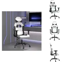 vidaXL Gaming-Stuhl mit Massagefunktion Weiß und Schwarz Kunstleder