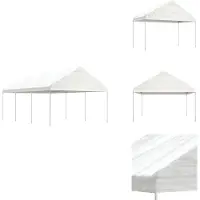 vidaXL Pavillon mit Dach Weiß 6,69 x 4,08 x 3,22 m Polyethylen - Pavillons & Partyzelte