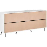 Beliani Sideboard Weiß und Schwarz Faserplatte Pulverbeschichtetes Metall 75 x 177 x 40 cm Modern Zwei Schubladen Viel Stauraum Wohnzimmer