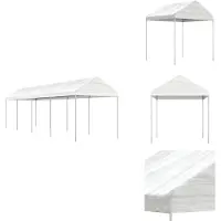 vidaXL Pavillon mit Dach Weiß 8,92x2,28x2,69 m Polyethylen - Pavillons & Partyzelte