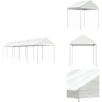 vidaXL Pavillon mit Dach Weiß 11,15x2,28x2,69 m Polyethylen - Pavillons & Partyzelte