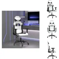vidaXL Gaming-Stuhl Weiß und Schwarz Kunstleder