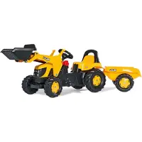 Rolly Toys Kid JCB Trettraktor mit Schaufellader und Anhänger, Maße: 161x47x55 cm; 02 383 7