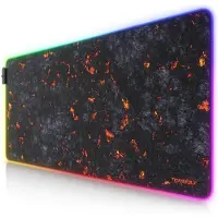 Titanwolf RGB Gaming Mauspad, Mousepad 900 x 400 mm, verbessert Präzision & Geschwindigkeit, Lavamotiv