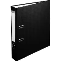 Exacompta 915401B 20x Ordner aus PP mit 2 Ringen, Rücken 50mm, 32x29cm für DIN A4+ - Schwarz