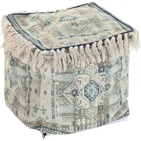 TECHSALES Pouffe Casablanca Blue Fringe 40 x 40 x 40 cm