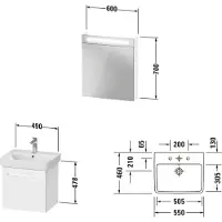 Duravit Badmöbel-Set No.1 BxHxT 60 x 200 x 45 cm Frontfarbe weiß mit Waschtisch weiß und Waschtischunterschrank mit Inne