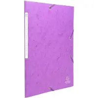 Exacompta 55757E 50x Sammelmappe mit Gummizug und 3 Klappen aus Colorspan-Karton 425g/qm für Format DIN A4, Scotten - Violett