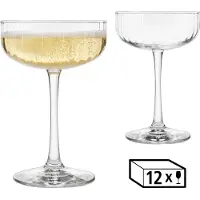 Libbey Champagnerglas "Libbey Trinkglas, 12er Set -LINEAR-", (Set, 12 tlg.), 251 ml, hochwertig verarbeitet, im modernen Design