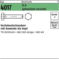 Bufab Sechskantschraube ISO 4017 VG M 42 x 120 8.8 galvanisch verzinkt